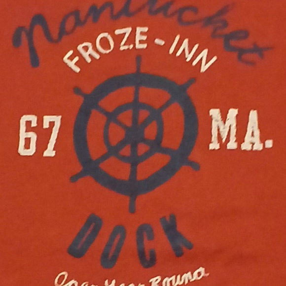 J Crew T-Shirt Burnt Orange Blue.& White Graphic Men M Premium Vintage Like New - Picture 3 of 4